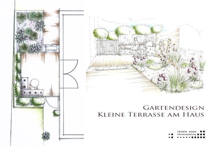 Gartendesing kleiner-Sitzplatz