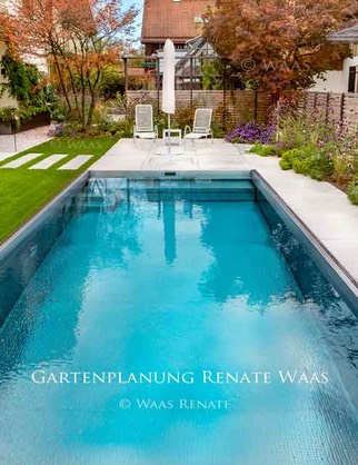 Pool Garten eigener Pool Gartendesign Wasser im Garten Gartenplanung Gartengestaltung Gartenbau Renate Waas